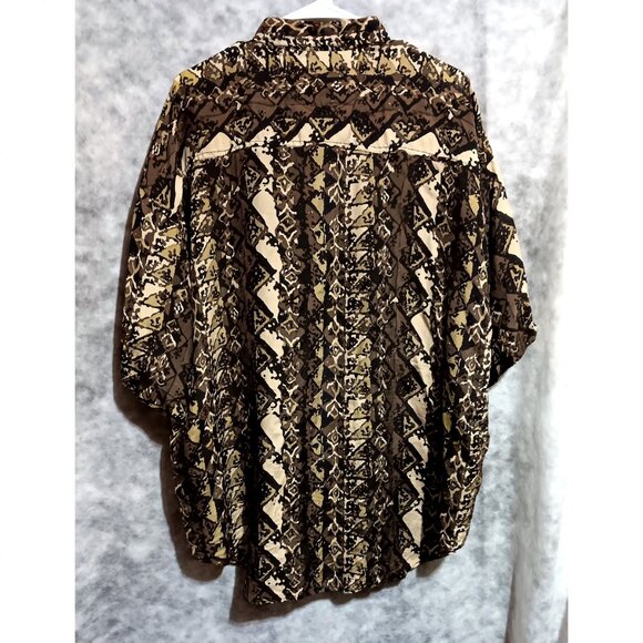 Substudio Shirt Mens Sz L Brown Tan Earth tones 100% silk - Picture 2 of 3